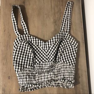 Kendall & Kylie Gingham Print Cropped Tank Top